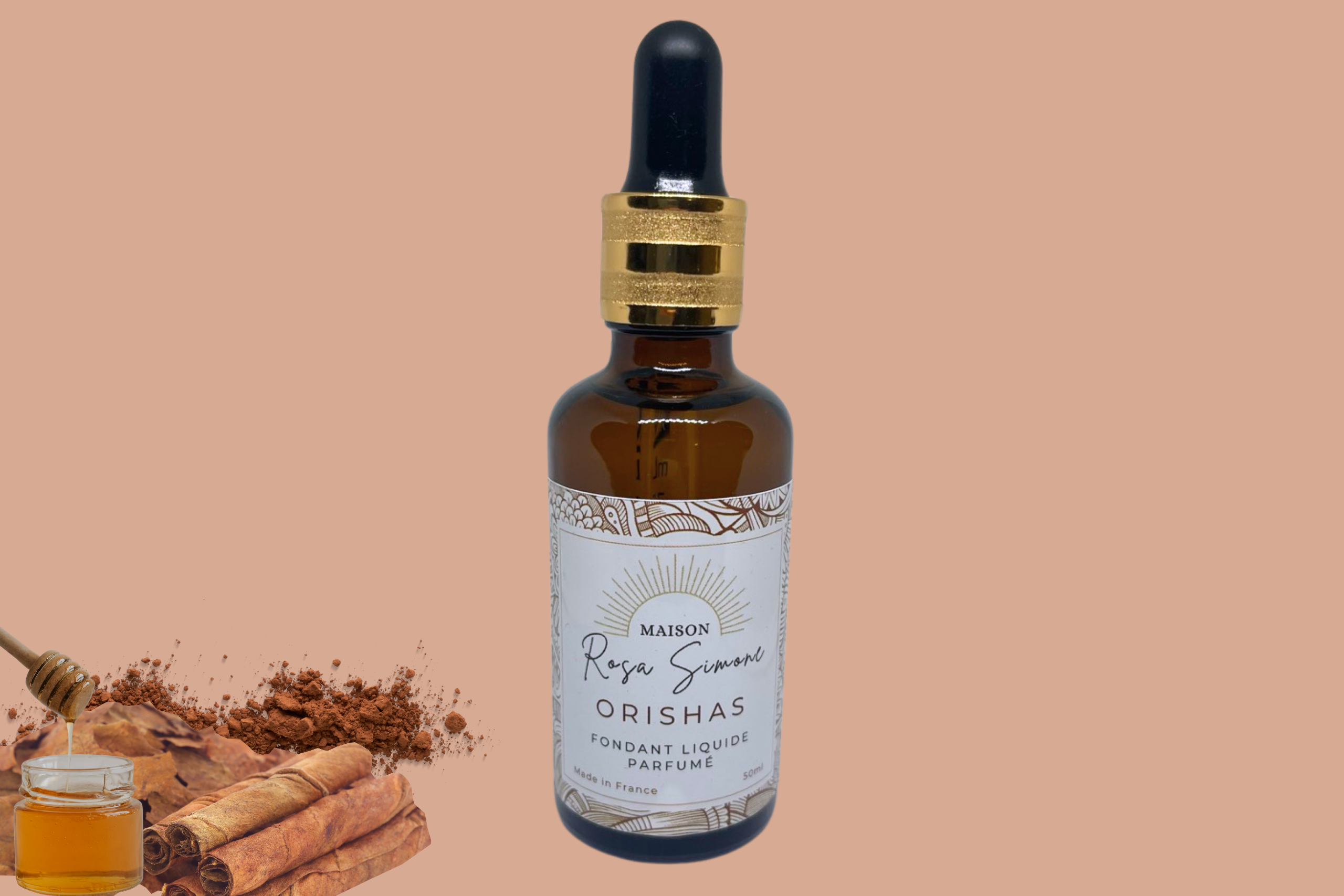 fondant liquide parfumé chocolat patchouli tabac blonc